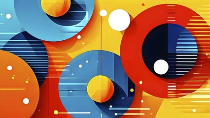 Abstract geometric ornament illustration background featuring a spectrum of vibrant hues, AI generated