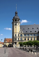 Obraz premium Town hall, market square, Köthen, Saxony-Anhalt, Germany, Europe