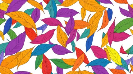 Modern Drawing of Palm Leaves and Flowers: A Vibrant Tropical Art Piece for Contemporary Decor