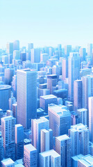 Fototapeta premium Cityscape, aerial view, buildings, morning, pastel, urban design, website