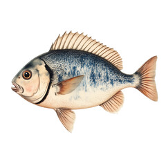 Fototapeta premium Vintage Sea Bream Fish Displaying Unique Features