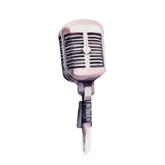 Fototapeta premium Vintage Silver Microphone Showcasing Unique Design