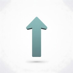 A teal arrow points directly upwards against a white background
