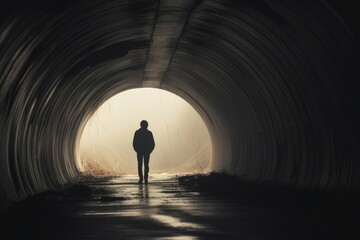 Teen with depression, sad teen, anxiety disorder, loneliness, problems, tunnel vision, eclipse, AI generated