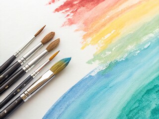 Fototapeta premium Minimalist Watercolor Brushstrokes - Abstract Backgrounds