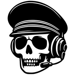 Pilot skull silhouette