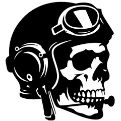 Pilot skull silhouette