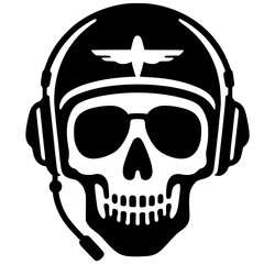 Pilot skull silhouette