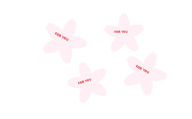 For You（あなたへ）のメッセージが手書き風に書かれた、春らしい、桜の花びらのオブジェクト