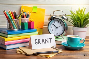Office Desk Grant Proposal, Business Concept, Modern Workspace
