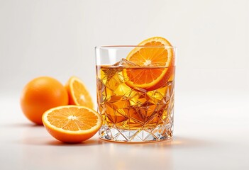 Refreshing Citrus Drink Served With Fresh Orange Slices and Vibrant Colors. Generative AI