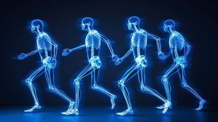 Transparent Skeletons in Motion Displaying Running Technique