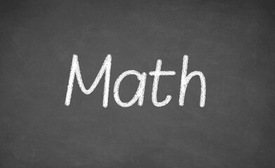 Obraz premium Math lesson on blackboard or chalkboard. written in white chalk