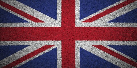 Fototapeta premium The British flag painted on a cork board
