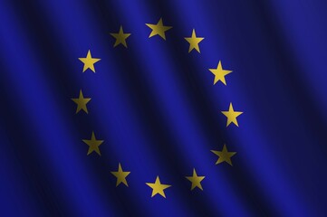 The European Union Flag flying in the wind