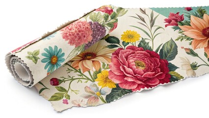 Torn Floral Design Distressed Texture AI Art