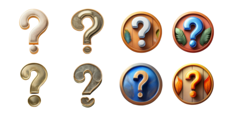 Mystery Icons and Question Marks Collection, PNG collection, set bundle, isolate on transparent or white background