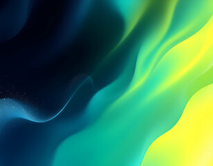 Abstract Gradient Background with Blue, Green, and Yellow Tones. A stylish abstract background featuring a seamless gradient blend of black, dark blue, emerald green, teal, lime yellow, and white.