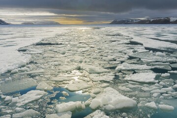 Palanderbukta Bay, Pack ice pattern, Gustav Adolf Land, Nordaustlandet, Svalbard archipelago, Norway, Europe © G&M Therin-Weise/imageBROKER
