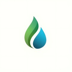 Abstract Eco Friendly Leaf and Water Drop Symbol Design