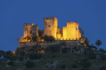 Fototapeta premium Castle of Almodóvar del Río at dusk, Cordoba province, Andalusia, Spain, Europe