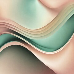 Abstract design featuring soft and flowing pastel curves with a serene texture, AI generated
