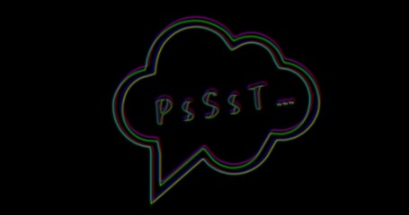 Colorful Speech Bubble with Pssst Text