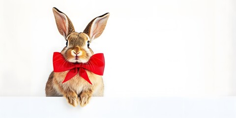 easter bunny with a red bow