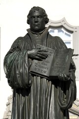 Luther Memorial on the market place, Luther city Wittenberg, Saxony-Anhalt, Germany, Europe