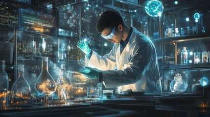 Scientist explaining his mathematical calculations