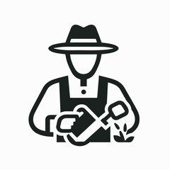 vector illustration of a farmer or gardener