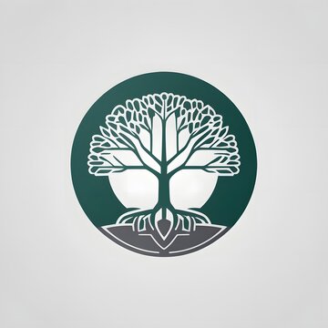 Minimalist Circular Tree Logo Design for Eco Friendly Company