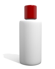 White plastic bottle, 3D