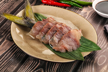 Raw yellowtail fresh fish sashimi