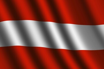 The Austrian flag flying in the wind