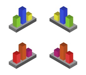 Fototapeta premium Bar chart icon illustrated in vector on white background