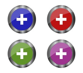 Obraz premium Plus button icon illustrated in vector on white background