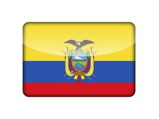 The Ecuador flag in the form of a glossy icon