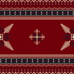 Traditional Latvian embroidery seamless pattern, vector illustration