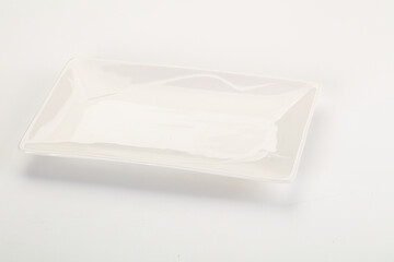 White ceramic empty plate dishware