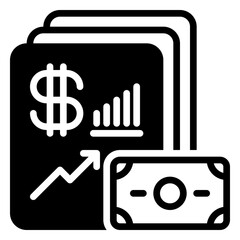 Money Report icon, glyph icon style