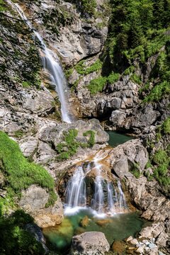 Waterfall in the Groppenstein Gorge, M&ouml;lltal, Hohe Tauern National Park, Carinthia, Austria, Europe