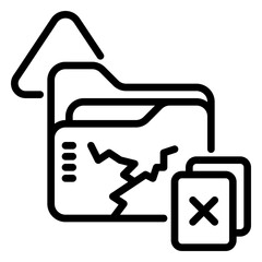 broken File icon, line icon style