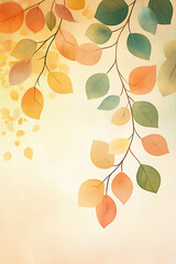  abstract leaf and flower pattern watercolor texture