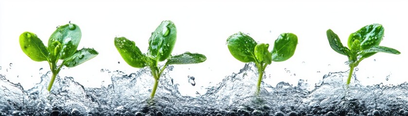 Obraz premium Witness the dynamic balance of nature Thriving, healthy plants demonstrate natural transpiration, showcasing how they efficiently manage water uptake and release for optimal growth Observe the