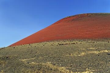 Montana Colorada, volcanic cone, Mancha Blanca, Lanzarote, Canary Islands, Spain, Europe