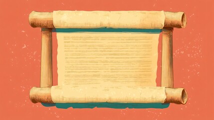 Ancient Papyrus Scroll Handdrawn Vector Illustration