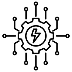 Electrical Grid System Outline Icon
