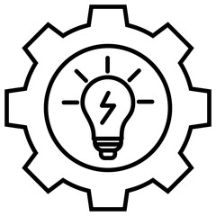 Smart Grid System Outline Icon