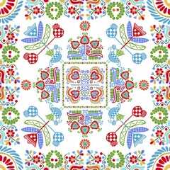 Seamless pattern design inspired by traditional Hungarian embroidery
